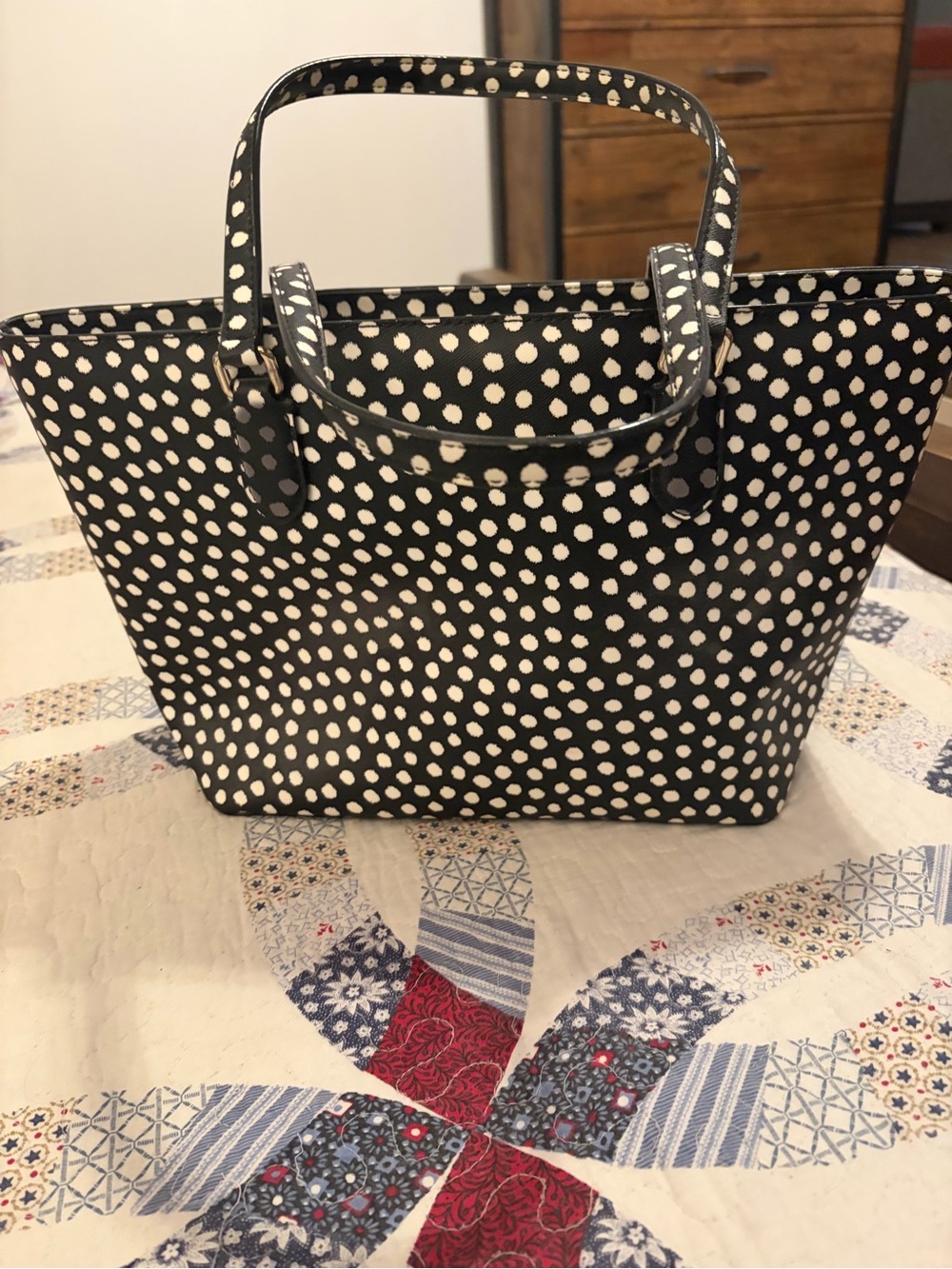 kate spade Black and White Polka Dot Tote